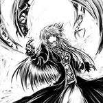  acryl bad_id bad_pixiv_id bangs greyscale hijiri_byakuren monochrome solo touhou 