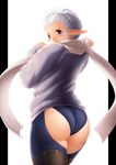  ass butt elf from_behind long_ears looking_back panties scarf thick 
