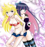  ass blush bra erect_nipples lingerie mouth_hold panties panty_&amp;_stocking_with_garterbelt panty_(character) panty_(psg) pussy smile stocking_(character) stocking_(psg) uncensored underwear 