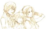  final_fantasy final_fantasy_xiii hope_estheim lightning_farron monochrome oerba_yun_fang sketch smile traditional_media 