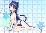  animal_ears bare_legs barefoot black_hair black_panties blush cla_(torinabe) fake_animal_ears feet gokou_ruri hairband highres hime_cut legs long_hair mole mole_under_eye navel no_pants open_mouth ore_no_imouto_ga_konna_ni_kawaii_wake_ga_nai panties red_eyes solo tail underwear 