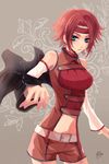  blue_eyes code_geass fylus headband kallen_stadtfeld navel non-web_source red_hair short_hair solo 