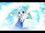  blue_eyes blue_hair cirno kumatoshi magic_circle solo touhou 