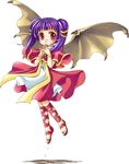  dragon_girl dragon_wings dress female fire_emblem fire_emblem:_seima_no_kouseki fire_emblem_sacred_stones flying full_body hands_together myrrh purple_hair red_eyes sandals short_hair solo white_background wings 