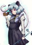  animal_ears bad_id bad_pixiv_id basket breasts capelet dowsing_rod highres jewelry mouse mouse_ears mouse_tail nazrin pendant saebashi small_breasts solo tail touhou 