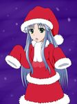  bad_id bad_pixiv_id blue_hair green_eyes hat highres index kemickoko long_hair santa_costume scarf solo to_aru_majutsu_no_index 