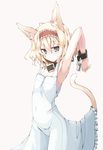  alice_margatroid animal_ears blonde_hair blue_eyes cat_ears cat_tail chain collar cuffs hairband kemonomimi_mode mochiki short_hair solo tail touhou 