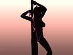  1girl ayane ayane_(doa) dead_or_alive gradient gradient_background pole pole_dancing silhouette sling_bikini stripper stripper_pole swimsuit tecmo tina_armstrong undressing 