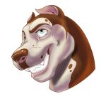  2017 anthro brockamute_(artist) brown_eyebrows brown_fur brown_nose canine digital_media_(artwork) dog eyebrows fur grey_eyes grin headshot_portrait male mammal multicolored_fur multicolored_nose pink_nose pit_bull portrait simple_background smile solo teeth two_tone_fur two_tone_nose vincent_(hurst) white_background white_fur 