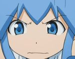  animated animated_gif blue_eyes blue_hair gif ika_musume ikamusume lowres shifty_eyes shinryaku!_ikamusume 