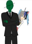  :3 ahoge animal_ears anonymous black_hair blue_eyes blue_hair can&#039;t_be_this_cute can't_be_this_cute cat_ears clannad crossed_arms crossover drawfag fang formal fusion hatsune_miku ikeda_kana izumi_konata kud_wafter little_busters! long_hair lucky_star moetron multicolored_hair necktie noumi_kudryavka ore_no_imouto_ga_konna_ni_kawaii_wake_ga_nai parody sakagami_tomoyo saki school_uniform silver_hair suit tie twintails vocaloid 