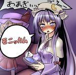  bad_id bad_pixiv_id blush flandre_scarlet hat long_hair monikano multiple_girls patchouli_knowledge purple_eyes purple_hair stickam touhou translated very_long_hair 