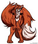  canine chest_tuft deonwolf ear_piercing earring female fox fur green_eyes invalid_tag looking_at_viewer mammal orange_fur piercing plain_background pose red solo tail tuft white_background 