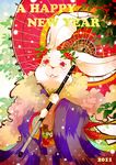  bad_id bad_pixiv_id bunny japanese_clothes kimono new_year no_humans oriental_umbrella original pekomi umbrella 