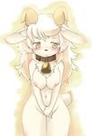  bell blush breasts chest_tuft collar ear_tufts ears_down female goat ka solo tail 