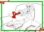  blush border bow breasts canine christmas claws cushion dew_claw ears ears_back eyebrows eyewear female glasses hair hindpaw holiday holidays hug love_seat male mammal mustelid nipples nose otter paws penis plain_background ribbons sefeiren side_boob sketch sofa straight tail white_background xmas 