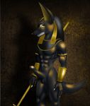  anubian_jackal anubis balls black black_skin bracelet canine claws deity egyptian erection front fur grin jackal jewelry male mammal muscles nude pecs penis pose smile solo standing tridark vein veiny_penis 