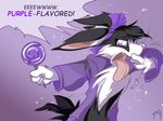  bird bow candy female hybrid lagomorph lollipop mammal multi-colored_body purple purple_background purple_clothing purple_lollipop purple_theme rabbit solo vampirechicken 