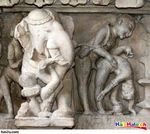  ancient_furry_art bent_over carving deity elephant female ganesha human male penis sex stone 