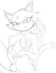  black_and_white blaze_the_cat breasts cat dickgirl erection feline half-closed_eyes intersex looking_at_viewer mammal monochrome nipples nude penis plain_background sega sitting solo sonic_(series) tail unknown_artist white_background 