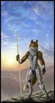  armor canine fox male mammal polearm solo staff tail tina_leyk 