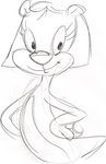  female jelly_otter mammal mustelid otter pb&amp;j_otter plain_background sketch solo tail unknown_artist white_background 