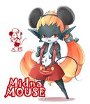  animal_ears disney furry imp inumimi_moeta long_hair mickey_mouse mickey_mouse_ears midna mouse_ears orange_hair pointy_ears red_eyes scrunchie shorts solo suspenders the_legend_of_zelda the_legend_of_zelda:_twilight_princess very_long_hair yellow_sclera 