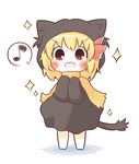  animal_costume bad_id bad_pixiv_id blush brown_eyes cat_tail chibi fang kemonomimi_mode musical_note rumia scarf sleeves_past_wrists solo south114 standing tail touhou 