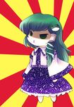  absurdres angry detached_sleeves frog green_hair hair_ornament highres kochiya_sanae long_hair macedonian_flag o_o open_mouth snake solo sunburst touhou yume_shokunin 