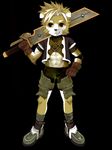  ????? anthro armor canine cloud dog kiske_7key leather looking_at_viewer male mammal shoes solo sword warrior weapon young 