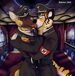 canine dog drama feline gay german_shepherd hat kissing male nazi paradox ratiries smove stefan teeth tiger tongue uniform 卐 
