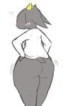  &hearts; big_butt blush butt caprine chubby female goat huge_butt mammal nan_(nq) nan_quest overweight plain_background presenting solo white_background wide_hips yattermang 