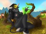  black bovine breasts cow female hair hooves horns lynxia magic nipples restoration solo tail tauren tentacles vines warcraft world_of_warcraft 