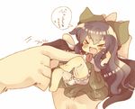  &gt;_&lt; :d bad_id bad_pixiv_id barefoot bloomers chibi closed_eyes fang hands masirosu minigirl open_mouth reiuji_utsuho smile solo tears tickling touhou underwear xd 