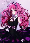  bad_id bad_pixiv_id bow breasts cleavage cougar dress elbow_gloves gloves gothic_lolita hair_bow highres large_breasts lolita_fashion long_hair pink_hair red_eyes shiki shimizu_megumi solo twintails 