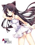  anapom animal_ears bad_id bad_pixiv_id black_hair blush cat_ears dress gokou_ruri hime_cut long_hair mole mole_under_eye ore_no_imouto_ga_konna_ni_kawaii_wake_ga_nai purple_eyes solo 