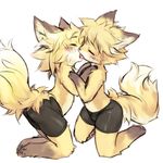  ambiguous_gender canine cotora fox kissing saliva topless 