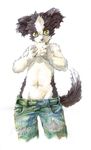  cub dog eating male mammal plain_background solo topless watou12 white_background young 