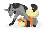  cum doggy_position eyes_closed female flareon larvitar_(artist) male mightyena pok&eacute;mon size_difference straight yellow_eyes 