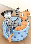  cat cat_bed cute duo eyes_closed feline feral fish freelancemanga kimi mammal marine nekonny nekonny_(fursona) spoiler 