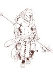  canine fantasy gauntlets halberd loincloth male mammal necklace plain_background polearm solo tribal underwear unknown_artist warrior weapon were werewolf white_background wolf 