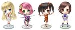  alisa_boskonovich artificial_wings asymmetrical_legwear bad_id bad_pixiv_id black_hair blonde_hair blue_eyes brown_eyes brown_hair flower green_eyes kazama_asuka lili_(tekken) ling_xiaoyu mochi.f multicolored_hair multiple_girls nendoroid orange_shirt pink_hair shirt tekken tekken_6 thighhighs twintails wings 