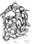  2007 anal anal_penetration balls cum cum_on_chest erection gay hindpaw lizard male muscles penetration penis reichel reptile scales scalie spines spread_legs spreading tongue_out 