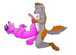  anthro_on_feral bestiality canine coyote dog duo female feral husky interspecies male mammal penis plain_background sex side_view sirboss straight white_background 