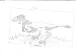  absurd_res commission dinosaur dromaeosaur feather female hi_res scalie simple_background sketch solo xianis 
