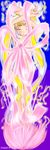  1girl armpits arms_up bishoujo_senshi_sailor_moon blonde_hair detransformation double_bun eyes_closed facial_mark forehead_mark henshin long_hair magical_girl naked_ribbon nude ribbon ribbons sailor_moon solo transformation tsukino_usagi twintails very_long_hair 