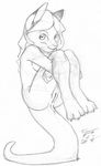  anus breasts female greyscale joshua_frinkle kangaroo mammal marsupial monochrome nude os plain_background pussy sketch solo white_background 