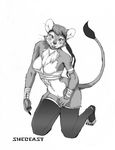 2009 breasts feline female greyscale lion nude pussy shebeast solo stockings 