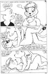  black_and_white claws comic english_text feline female james_m_hardiman male mammal monochrome mustelid nude plain_background sex straight text tom ups_and_downs white_background wolverine wounded 