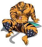  beastlover1100 cum cumshot feline male masturbation muscles orgasm solo spikes tail tiger topless 
